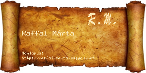Raffai Márta névjegykártya